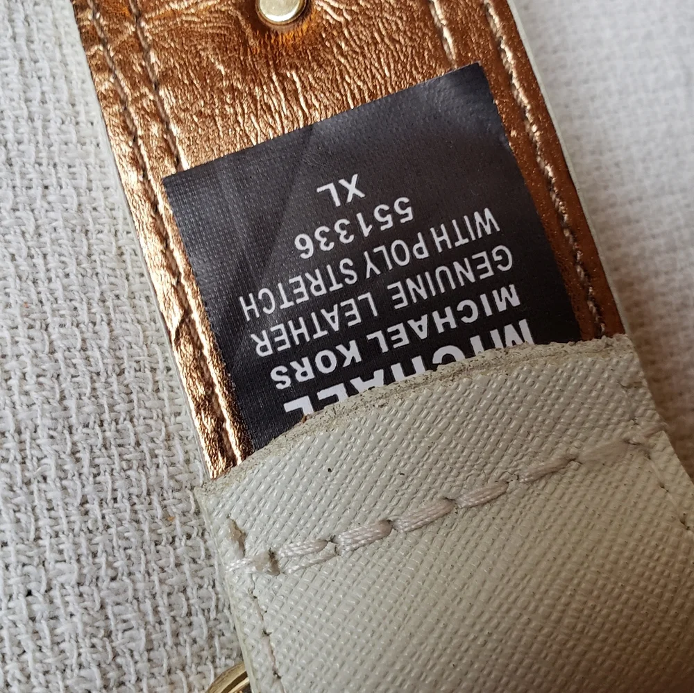 Michael Michael Kors stretch poly straw and leather belt XL